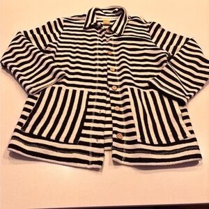 Striped Navy and White Cardigan jacket XS/S oversized